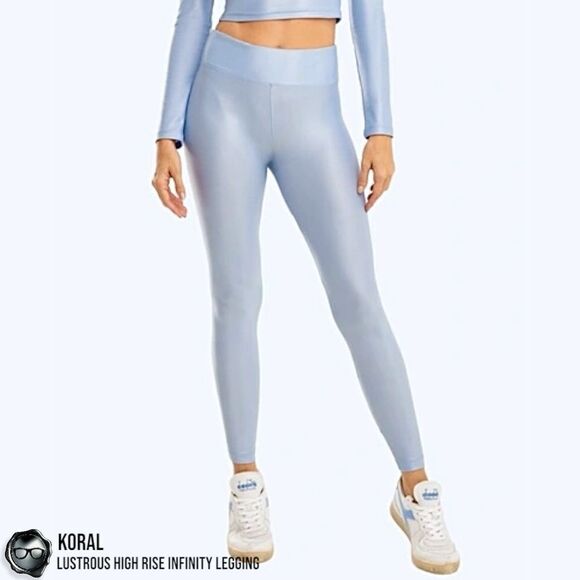 KORAL LUSTROUS HIGH RISE INFINITY LEGGING IN BEL AIR BLUE WOMEN’S SIZE MEDIUM - Picture 9 of 12